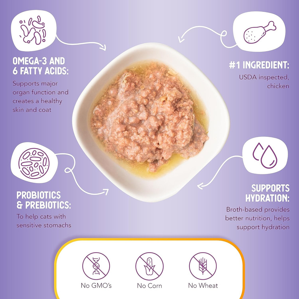 Health Extension Wet Cat Food, Grain-Free, Chicken In Gravy Recipe, Nutrition For Cats & Kittens (2.8 Oz / 80 G, Pack Of 24)