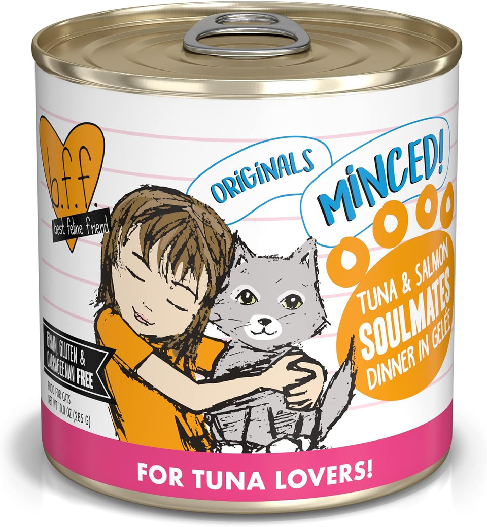Best Feline Friend (B.F.F.) Grain-Free Cat Food By Weruva, Tuna & Salmon Soulmates, 10-Ounce Can (Pack Of 12)10 Ounce (Pack Of 12)