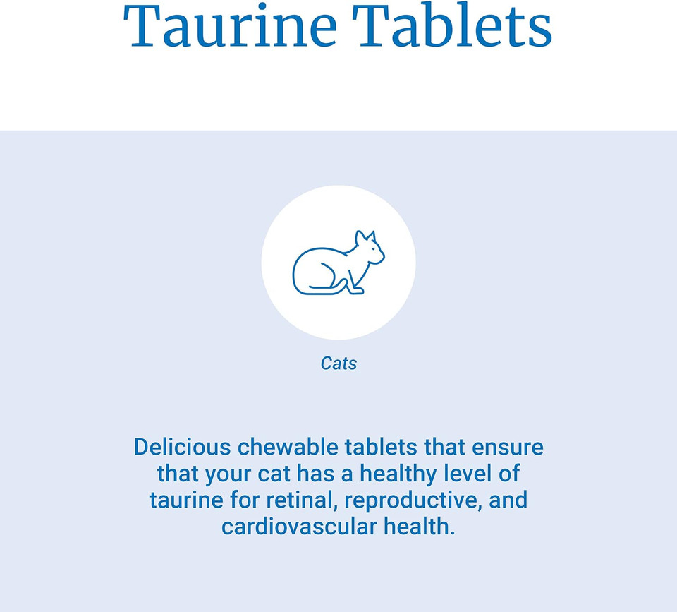 Petag Taurine Tablets For Cats - Highly Palatable Taurine Supplement For Cats Of All Ages - 250 Mg - 100 Count Petag Taurine Tablets For Cats - Highly Palatable Taurine Supplement For Cats Of All Ages - 250 Mg - 100 Count