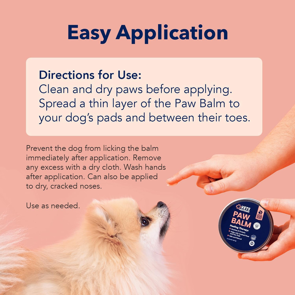 Vets Preferred Paw Balm Pad Protector For Dogs  Dog Paw Balm Soother  Heals, Repairs And Moisturizes Dry Noses And Paws  Ideal For Extreme Weather Season Conditions - 2 Oz