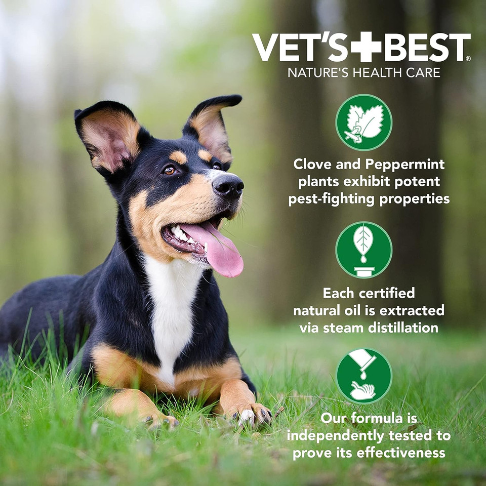 Vet'S Best Flea And Tick Spot-On Drops - Topical Flea And Tick Prevention For Dogs - Plant-Based Formula - Certified Natural Oils For Small Dogs - 4 Mo Supply4 Month Supply