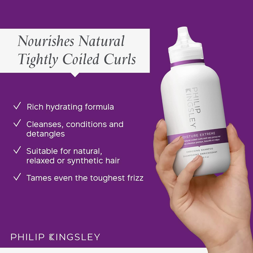 Philip Kingsley Moisture Extreme Enriching Shampoo | Nourishes Natural Tightly Coiled Curls, 8.45 Oz