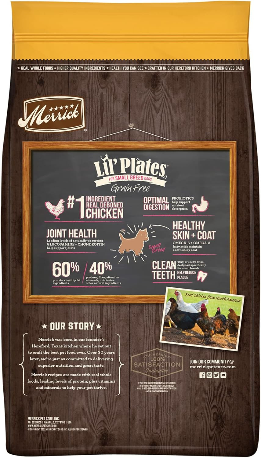 Merrick Lil Plates Grain Free Small Breed Recipe, 4-Pound, Chicken4 Pound (Pack Of 1)