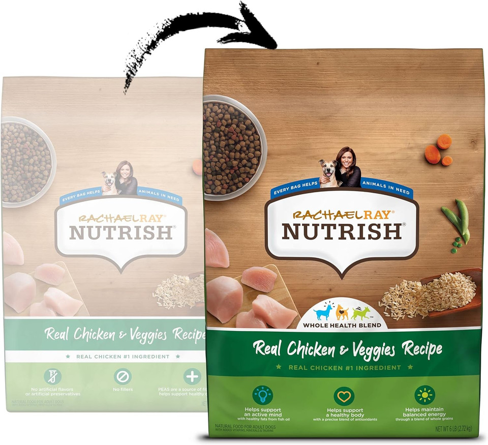 Rachael Ray Nutrish Premium Natural Dry Dog Food, Real Chicken & Veggies Recipe, 6 Pounds (Packaging May Vary)6 Pound (Pack Of 1)
