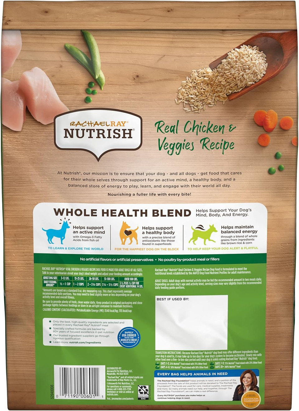 Rachael Ray Nutrish Premium Natural Dry Dog Food, Real Chicken & Veggies Recipe, 6 Pounds (Packaging May Vary)6 Pound (Pack Of 1)