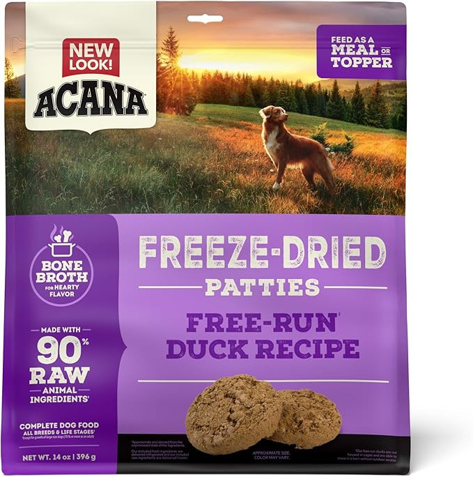 Acana Freeze Dried Dog Food & Topper, Grain Free High Protein Free-Run Duck Recipe, 8Oz8.00 Ounce (Pack Of 1)