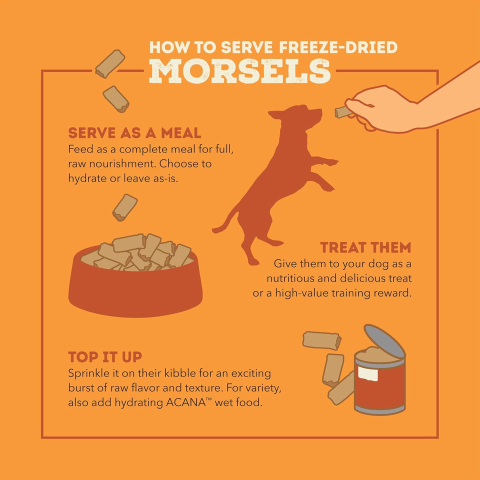 Acana Freeze Dried Dog Food Meal & Topper, Grain Free, High Protein Free-Run Turkey Recipe, 8 Oz