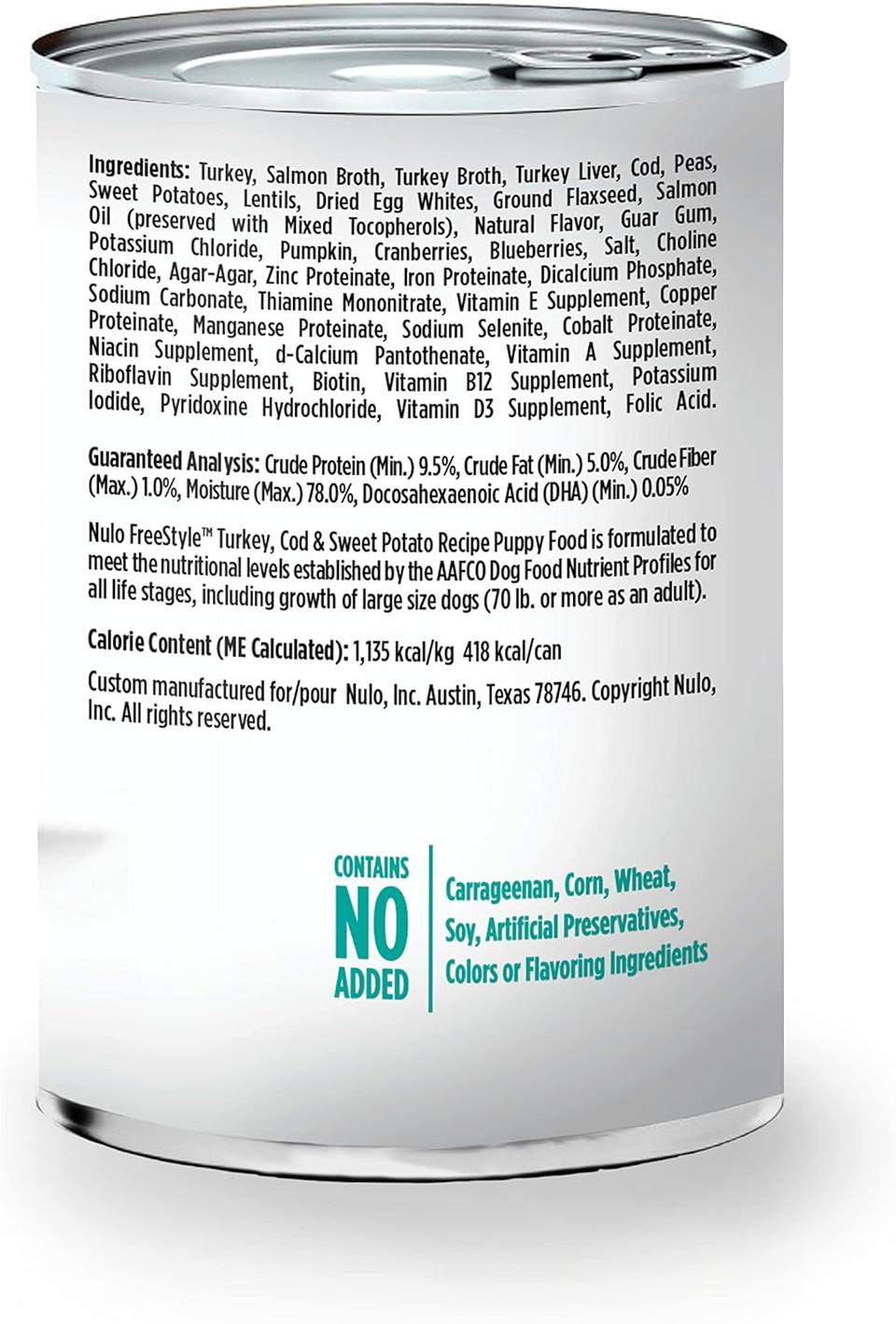 Nulo Puppy Grain Free Canned Wet Dog Food (Turkey Cod & Sweet Potato Recipe, 13 Oz, Case Of 12) (52Pt13)