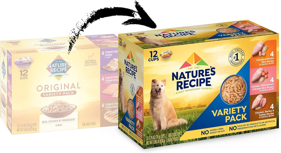 Nature'S Recipe Wet Dog Food, Variety Pack, 2.75 Ounce Cup (Pack Of 24)