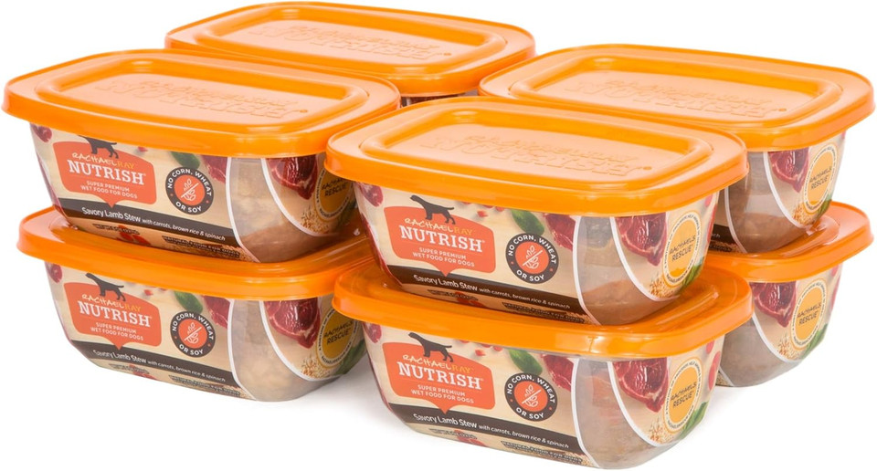 Rachael Ray Nutrish Premium Natural Wet Dog Food, Savory Lamb Stew Recipe, 8 Ounce Tub (Pack Of 8)