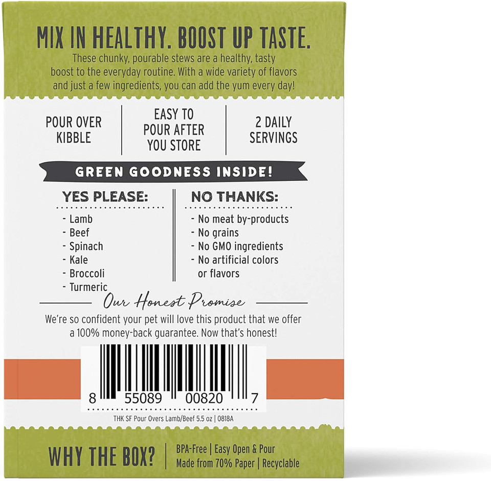 The Honest Kitchen Dogs Superfood Pour Overs Lamb& Beef Stew Pack Of 12, Pumpkin, 5.5 Ounces5.5 Ounce (Pack Of 12)