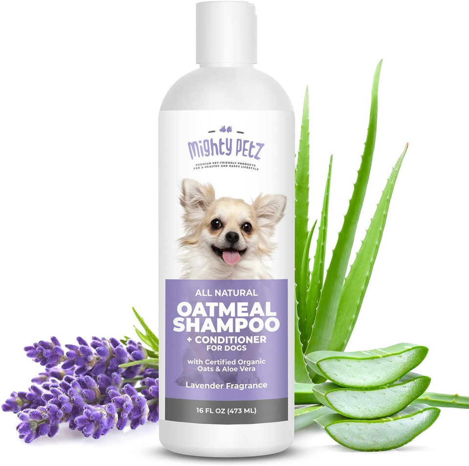 Mighty Petz Dog Ear Cleaner Solution And Mighty Petz 2-In-1 Oatmeal Dog Shampoo And Conditioner Bundle