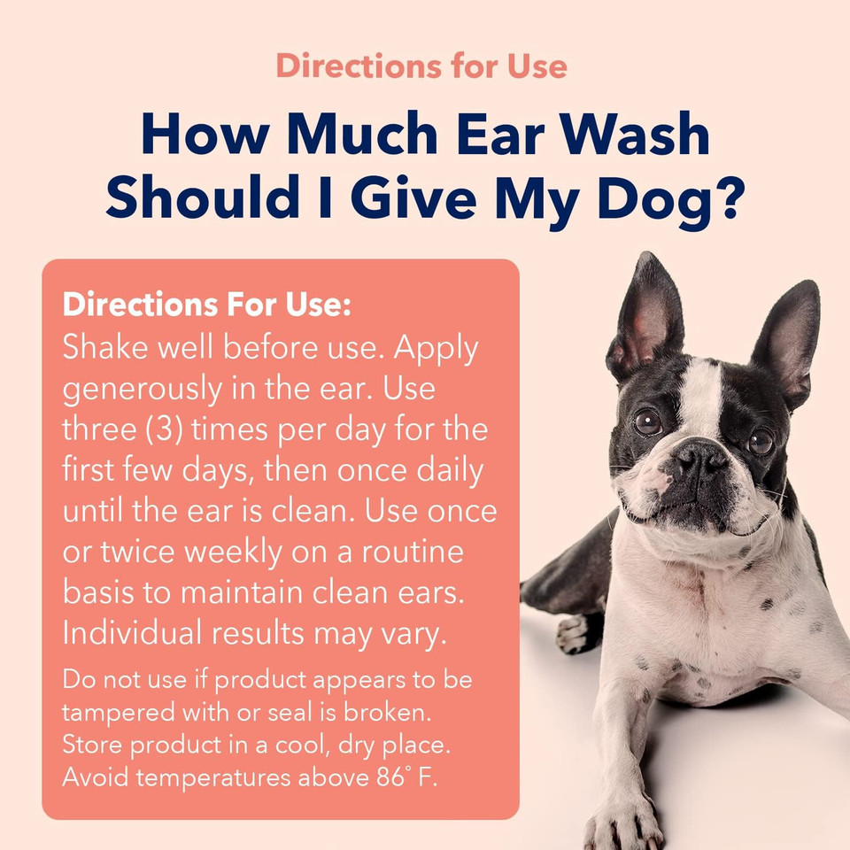 Vets Preferred Dog Ear Cleaner  Dog Ear Wash Solution - Itch Irritation Relief - Wax Removal - Effectively Removes Ear Wax Build Up in Dogs - Fit for All Breeds  8 Oz