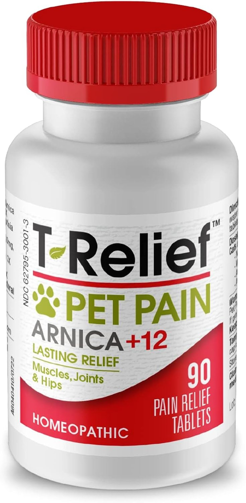 T-Relief Pet Pain Relief Arnica +12 Powerful Natural Medicines Help Ease Muscle Joint & Hip Pain Soreness Stiffness & Injuries Max Fast-Acting Soother For Dogs & Cats - 90 Tablets