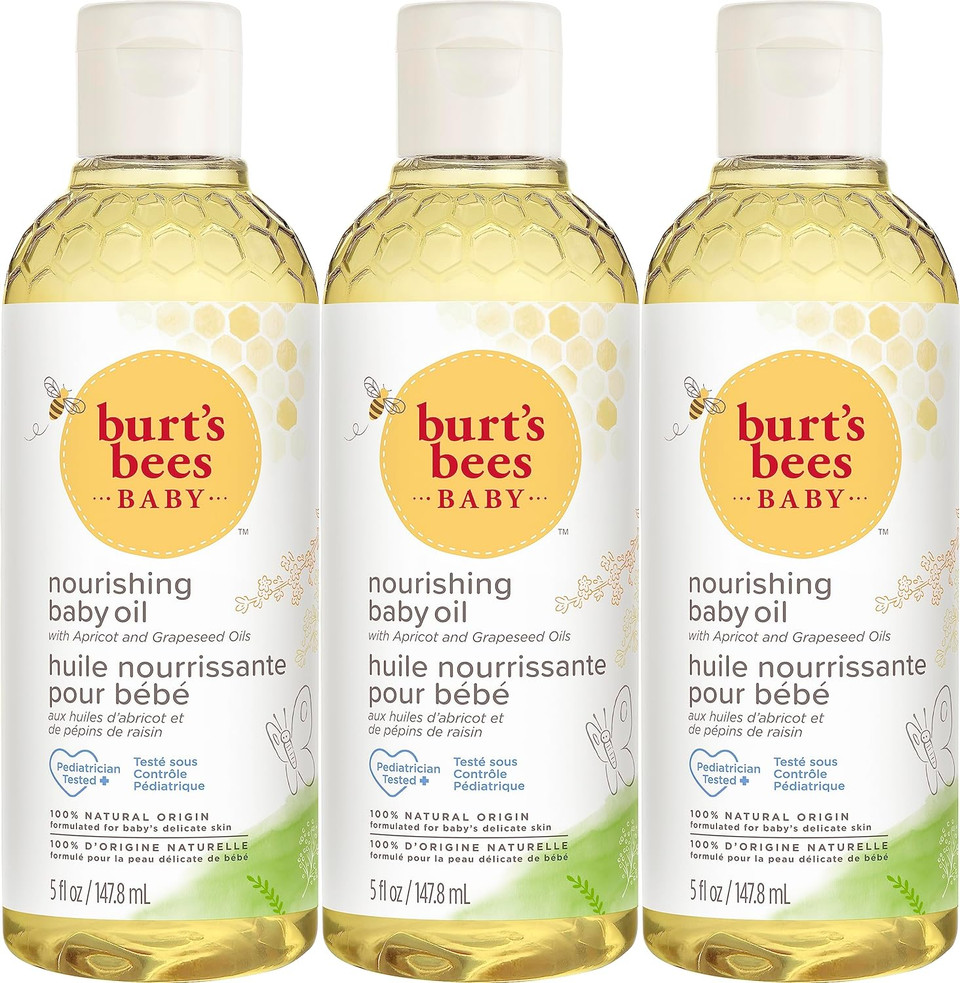 Burt'S Bees Baby Nourishing Baby Oil, 100% Natural Origin Baby Skin Care - 5 Ounce Bottle