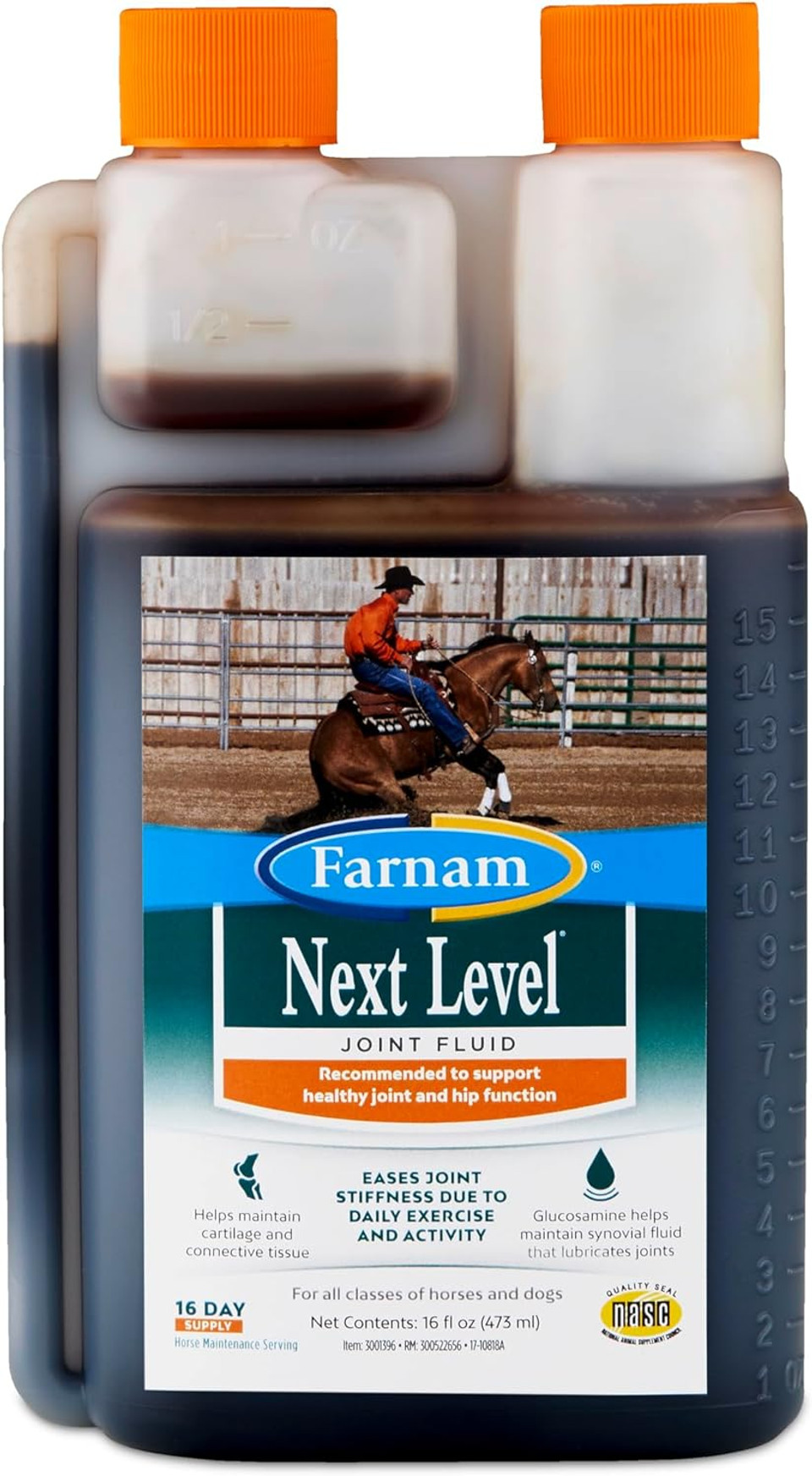 Farnam Next Level Horse Joint Supplement For Horses & Dogs, Helps Maintain Connective Tissue To Ease Joint Stiffness Due To Daily Activity, 32 Oz, 32 Day Supply