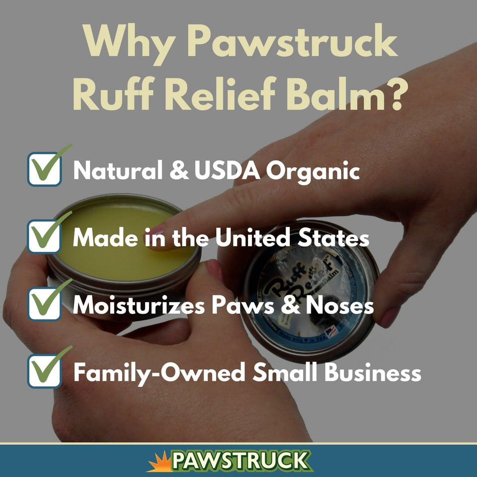 Pawstruck Usda Organic Natural Ruff Relief Wax Balm For Dogs  Moisturizes, Protects, And Heals Noses & Paws  Made In Usa, Non-Toxic, Hypoallergenic - 1.75 Oz
