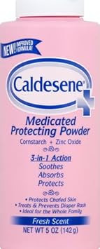 Caldesene Medicated Protecting Body Powder With Zinc Oxide And Cornstarch, Talc Free, 5 Oz