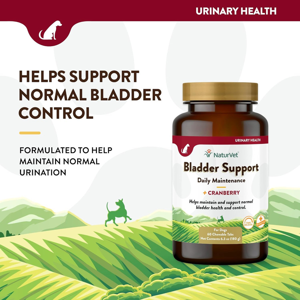 Naturvet  Bladder Support For Dogs  Plus Cranberry | Supports Healthy Bladder Control & Normal Urination | 60 Time Release Chewable Tablets60 Chewable Tablets