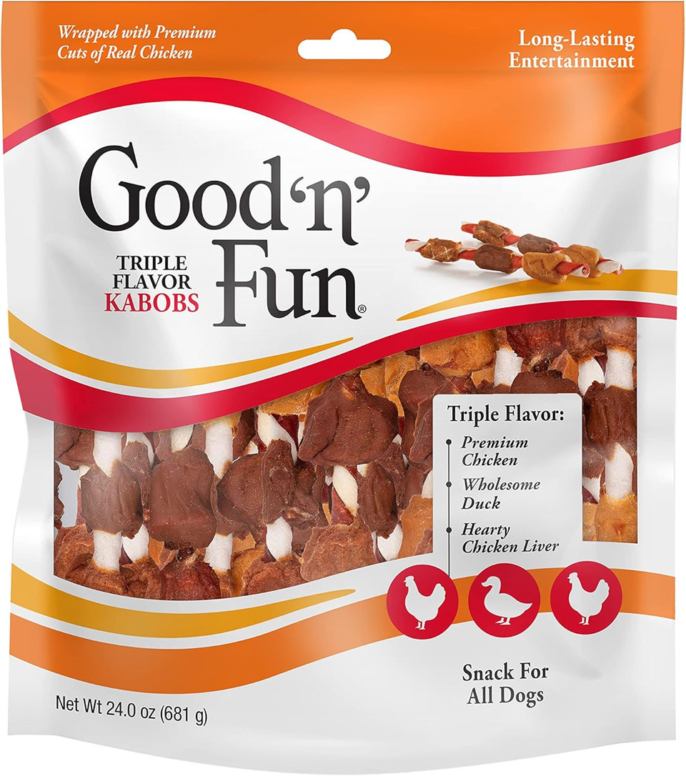Good'N'Fun Triple Flavored Rawhide Kabobs For Dogs, 1.5 Pound (Pack Of 1)