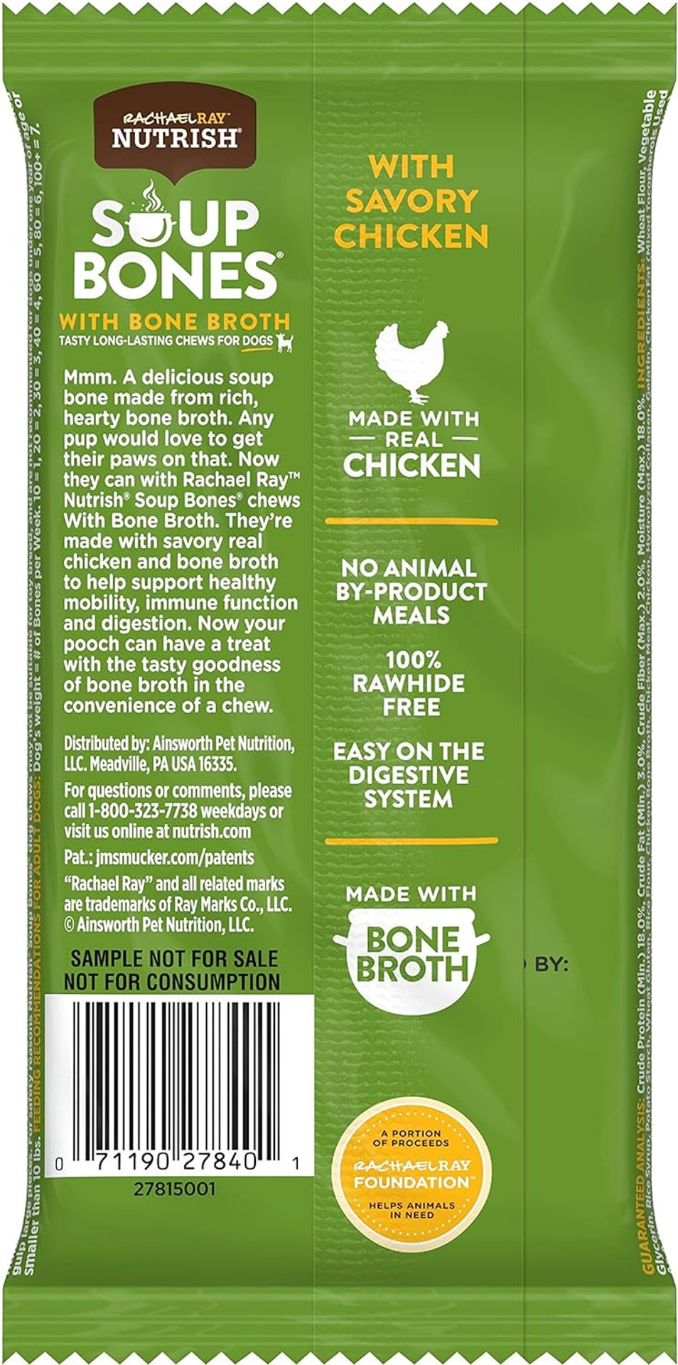 Rachael Ray Nutrish Soup Bones With Bone Broth Dog Chews With Savory Chicken, 2 Small/Medium Chews (Pack Of 12)2 Count (Pack Of 12)