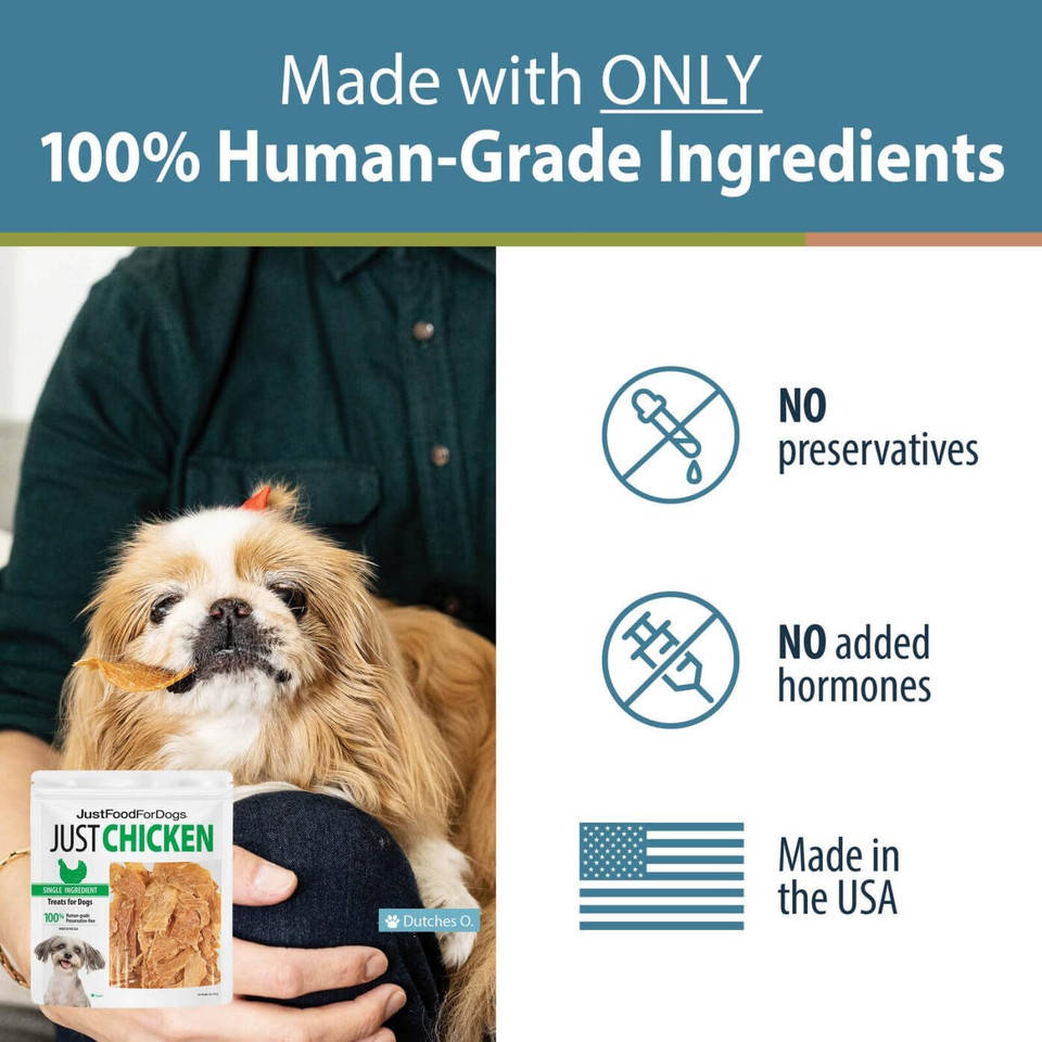 Justfoodfordogs Healthy Dog Treats, Single-Ingredient, Chicken Breast, Made In The Usa 5 Oz