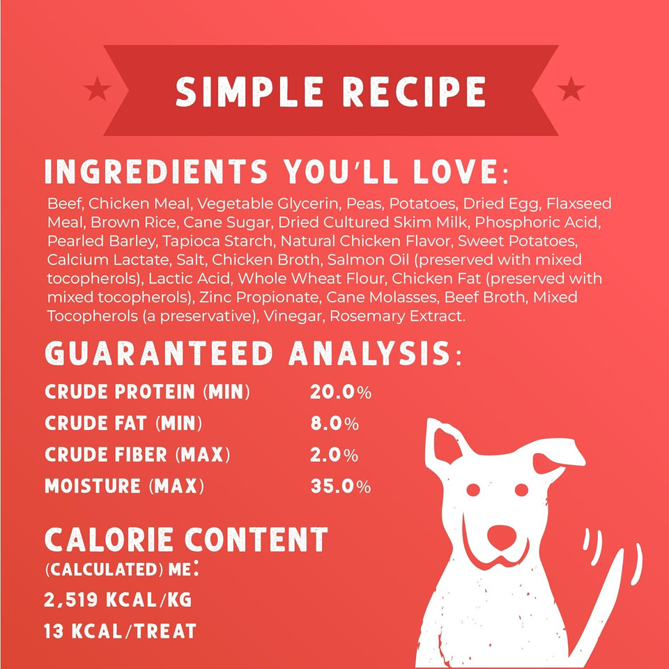 Cloud Star Wag More Bark Less Meat Cravers Soft Chews Dog Treats, Beef 5 Oz. Bag