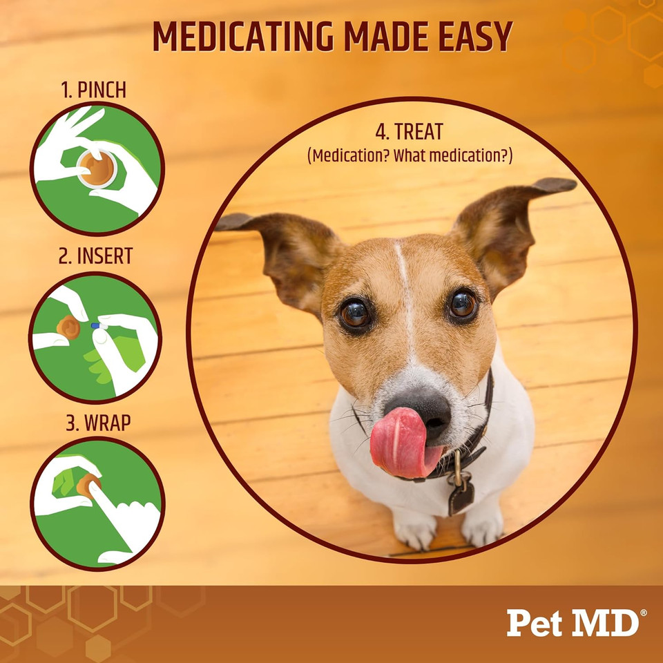 Pet MD Wrap A Pill Peanut Butter Flavor Pill Paste for Dogs - Make a Pocket or Pouch to Hide Pills & Medication - 8 oz8.00 Ounce (Pack of 1)