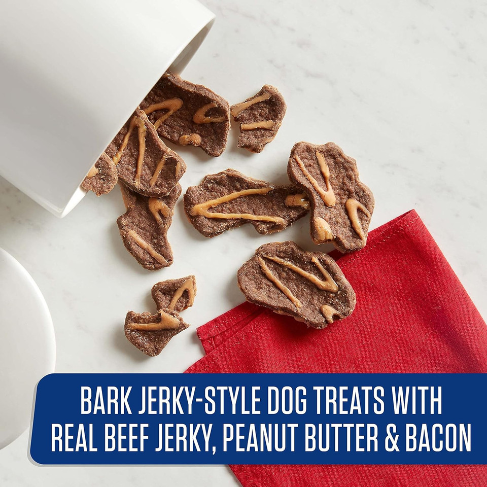 Rachael Ray Nutrish Bark Jerky-Style Dog Treats With Real Beef Jerky, Peanut Butter & Bacon, 11 Ounce (Pack Of 4)