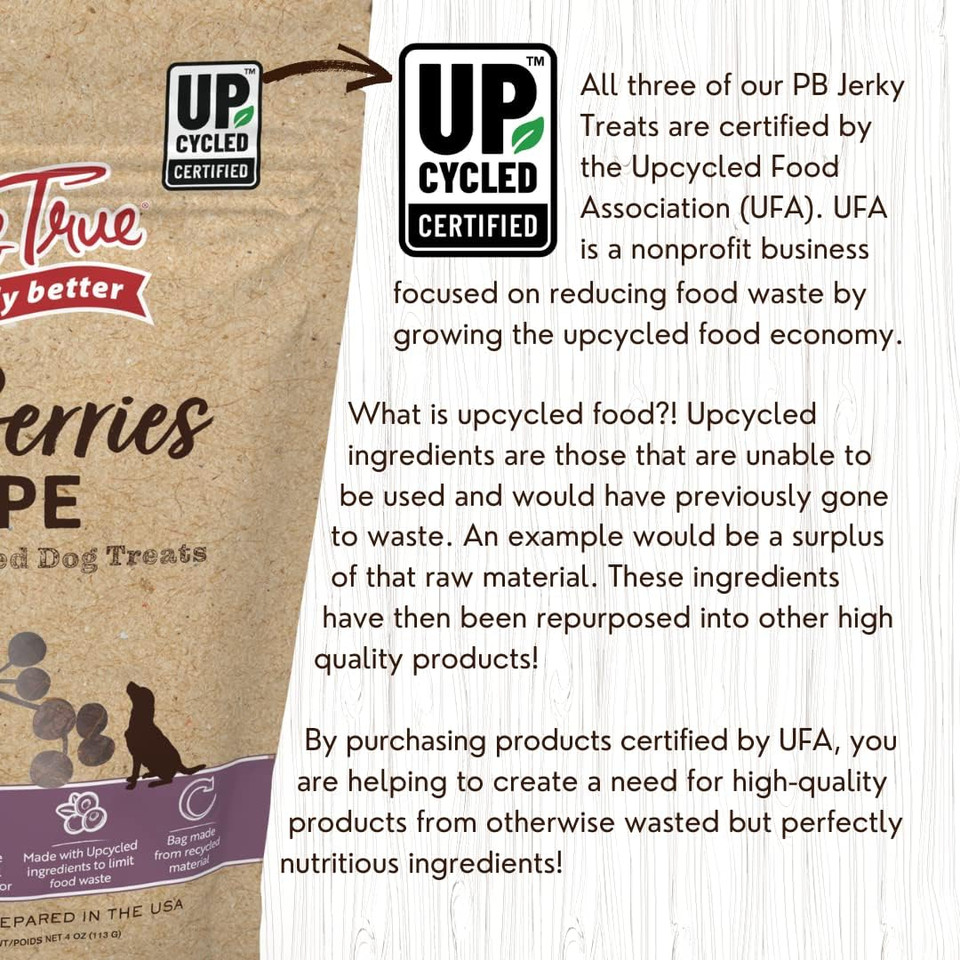 Tender & True Pb+ Berries Low-Fat Dog Jerky Treats