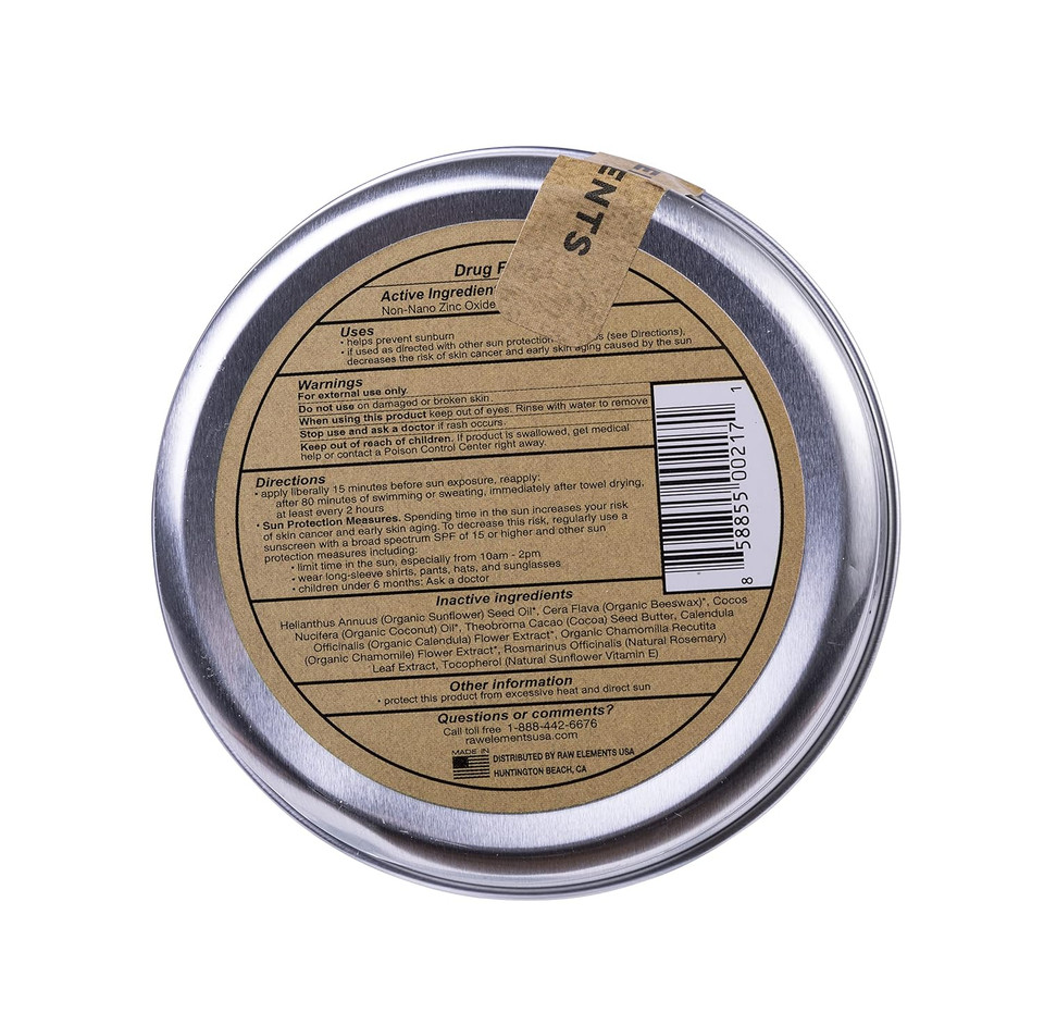 Raw Elements Baby + Kids Spf 30 Organic Sunscreen Lotion Non-Nano Zinc Oxide, Reef-Safe, Cruelty-Free, Gentle And Moisturizing, Zero Waste Tin, 3Oz