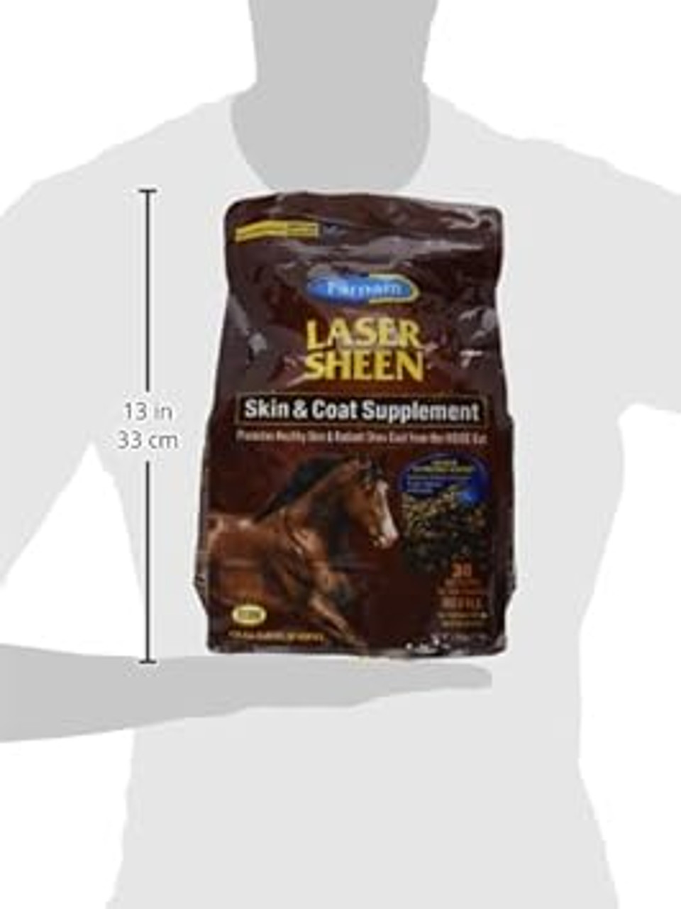 Farnam Laser Sheen Skin & Coat Supplement For Horses, Promotes Healthy Skin & Radiant Coat From The Inside Out, 3.75 Pounds 30 Day Supply