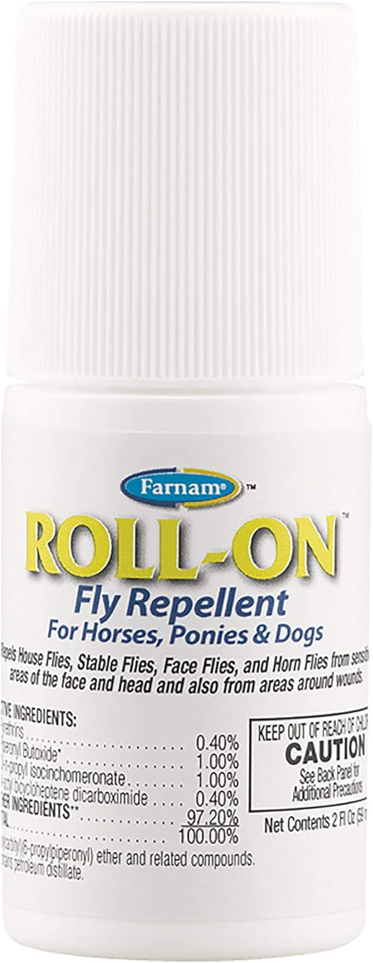 Farnam Roll-On Fly Repellent For Horses, Ponies And Dogs 2 Ounces