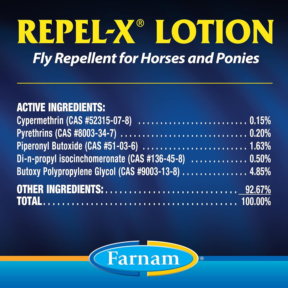 Farnam Repel-X Lotion Fly Repellent For Horses And Ponies Lotion 8 Ounce