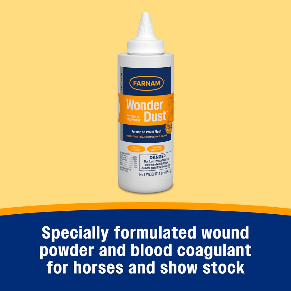 Farnam Wonder Dust Wound Powder For Horses And Show Stock, 4 Ounces