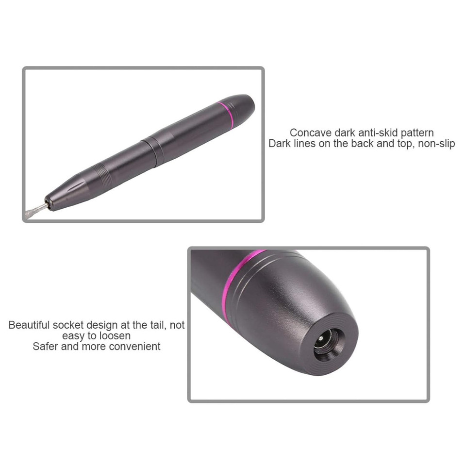 18000-20000Rpm Usb Professional Nail Drill Pen, Electric Nail Grinder Polisher Kit, Nail Drill Handpiece Replacement Polishing Manicure Tool For Nail Trimming, Manicure, Nail Polish Reml(01)1