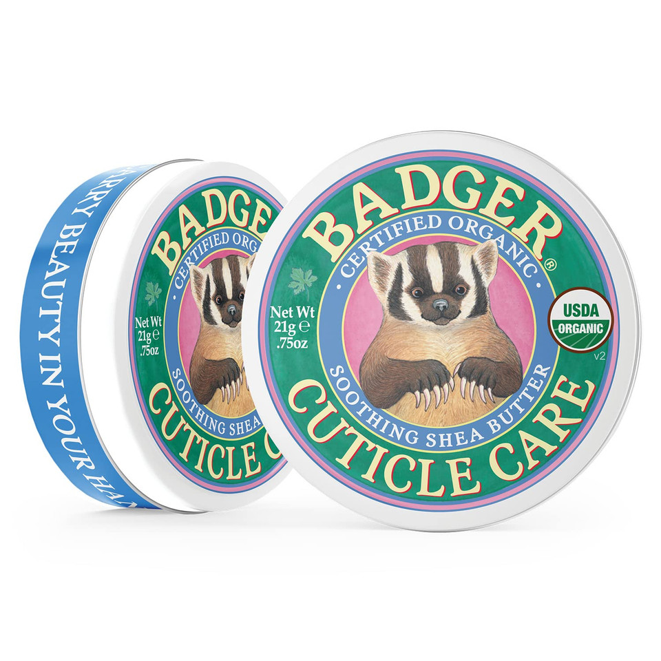 Badger Organic Cuticle Care Balm - Natural Nail Care Cream With Shea Butter, Vitamin-Rich Seabuckthorn Extract To Strengthen, Soothe & Restore Dry & Splitting Cuticles  Light Citrus Scent - .75Oz0.75 Ounce (Pack Of 1)