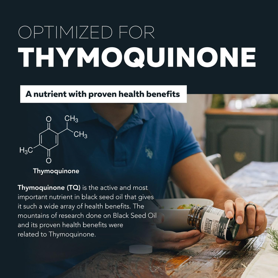 Black Seed Oil Capsules | 5% Thymoquinone - Tq-Advancedã¢Â® | Maximum Strength - 500 Mg Of Oil Per Capsule - 15:1 Oil Concentrate From Nigella Sativa, Raw Form, Vegan, Glass Bottle (60 Capsules)