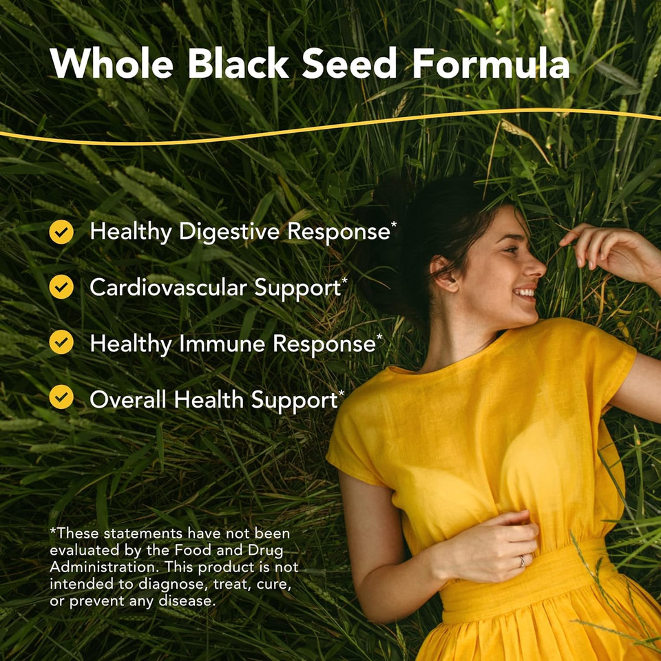 North American Herb & Spice Black Seed Plus - 90 Vegi Capsules - Mediterranean Black Seed & Cumin Spice Complex - Heart Health, Immune & Digestive Support - 45 Servings
