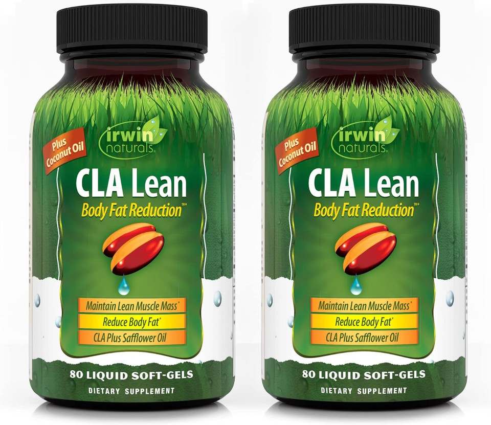 Irwin Naturals Cla Lean Body Fat Reduction High Potency Conjugated Linoleic Acid - Weight Management Supplement & Exercise Enhancement With Safflower & Coconut Oil - 80 Liquid Softgels (Pack Of 2)