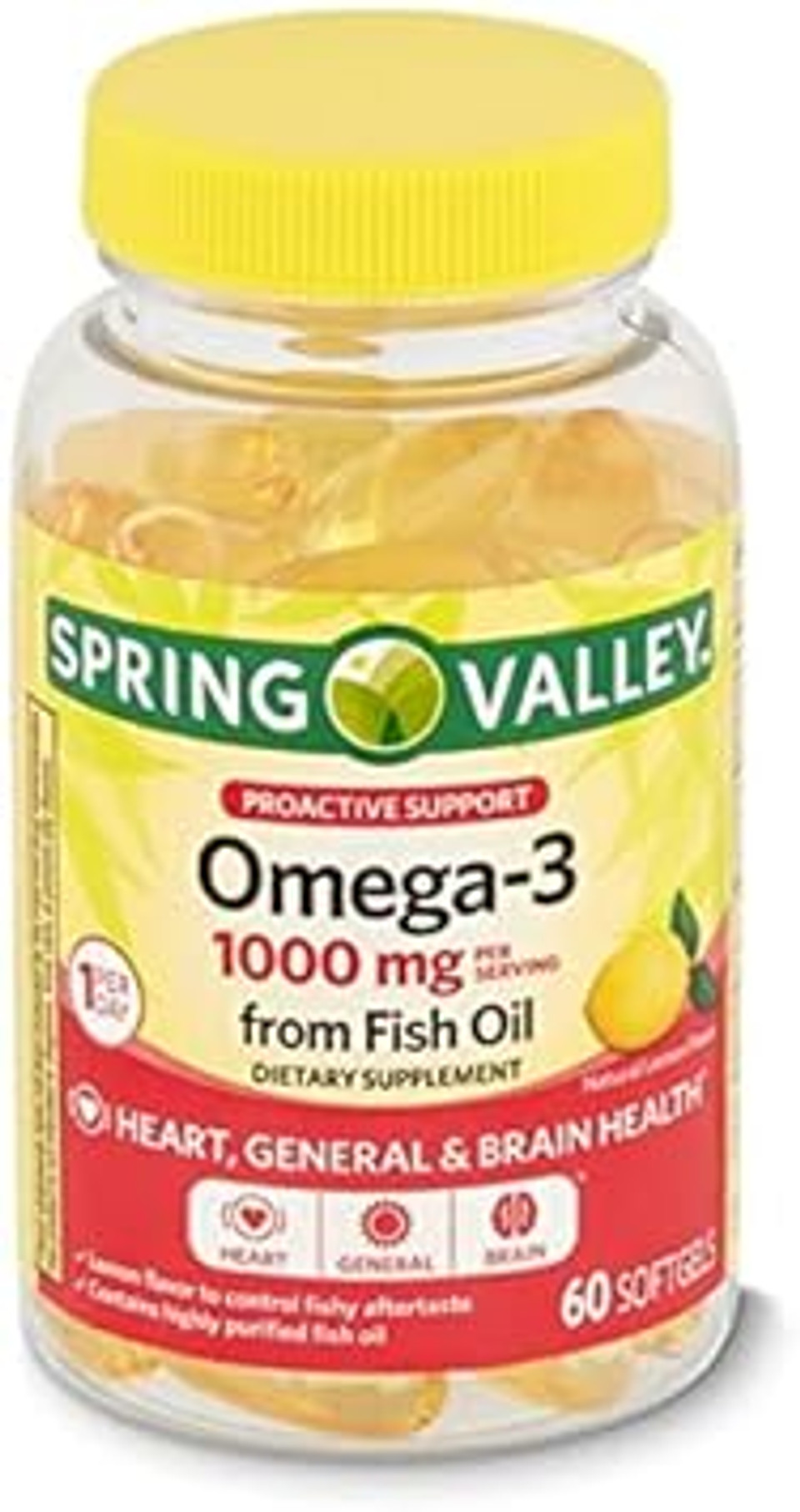 Spring Health Spring Valley Omega-3 Fish Oil 1000Mg 60 Softgels + Your Vitamin Guide