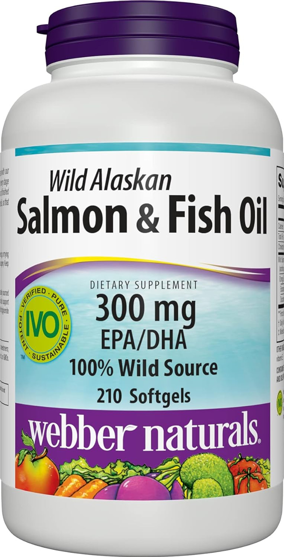 Webber Naturals Fish Oil 1,000 Mg With 300 Mg Of Omega-3 Per Pill, 210 Softgels, For Heart, Brain And Cardiovascular Health, Non-Gmo, Gluten Free