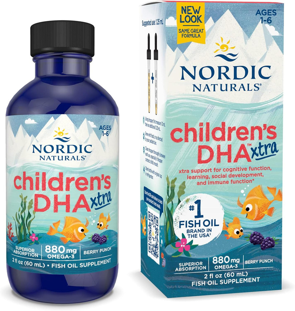 Nordic Naturals Childrenã¢ÂS Dha Xtra, Berry Punch - 2 Oz For Kids - 880 Mg Total Omega-3S With Epa & Dha - Cognitive & Immune Function, Learning, Social Development - Non-Gmo - 48 Servings