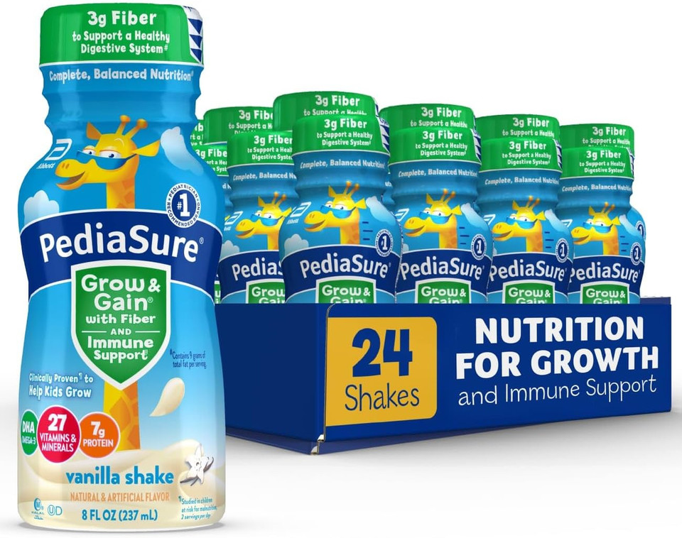 Pediasure Grow & Gain With 3G Fiber For Digestive Health, Provides Immune Support, Kids Protein Shake, Dha Omega-3, Non-Gmo, Chocolate, 8 Fl Oz (Pack Of 24) Pediasure Grow & Gain With 3G Fiber For Digestive Health, Provides Immune Support, Kids Protein Shake, Dha Omega-3, Non-Gmo, Chocolate, 8 Fl Oz (Pack Of 24)