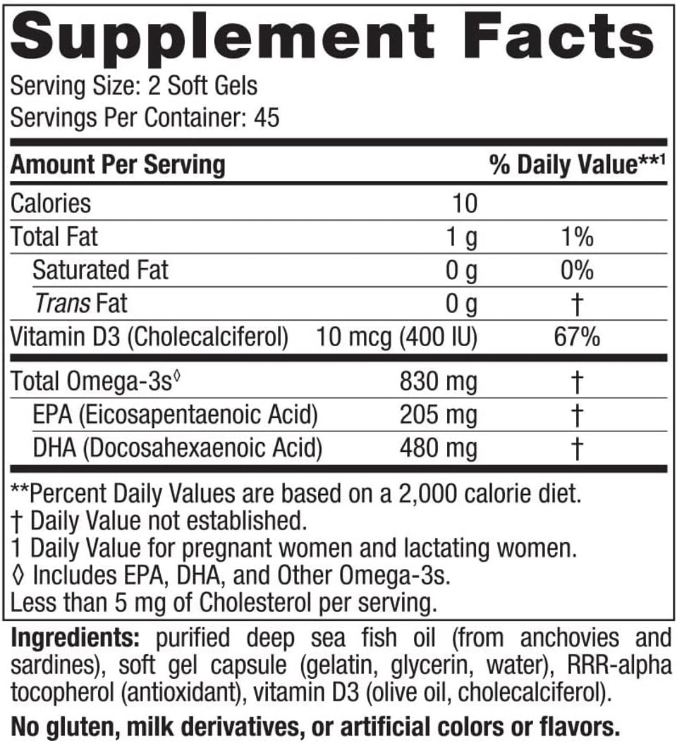 Nordic Naturals Prenatal Dha, Unflavored - 90 Soft Gels - 830 Mg Omega-3 + 400 Iu Vitamin D3 - Supports Brain Development In Babies During Pregnancy & Lactation - Non-Gmo - 45 Servings