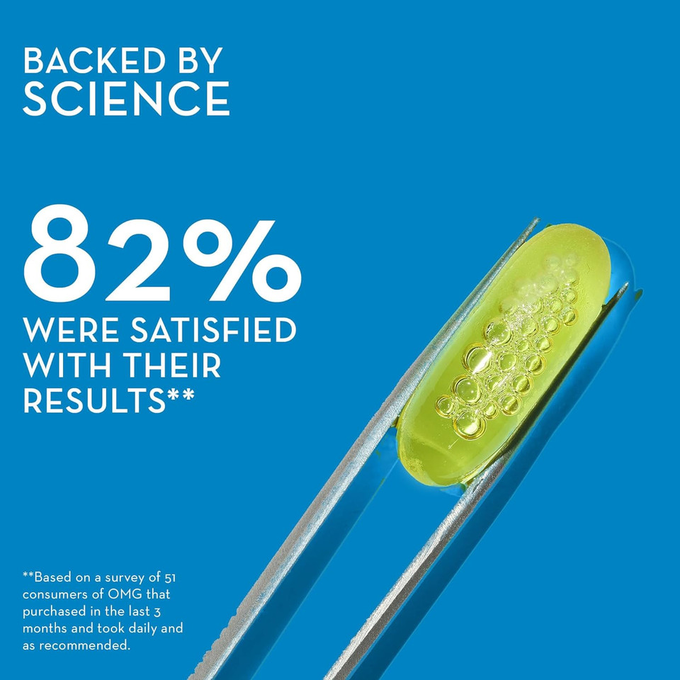 Hum Omg! Omega The Great - Triple Omega 3 Fish Oil Supplement With Dha, Eha & Vitamin E To Support Bright & Even Skin Tone - Gluten Free & Non-Gmo (60 Softgels)