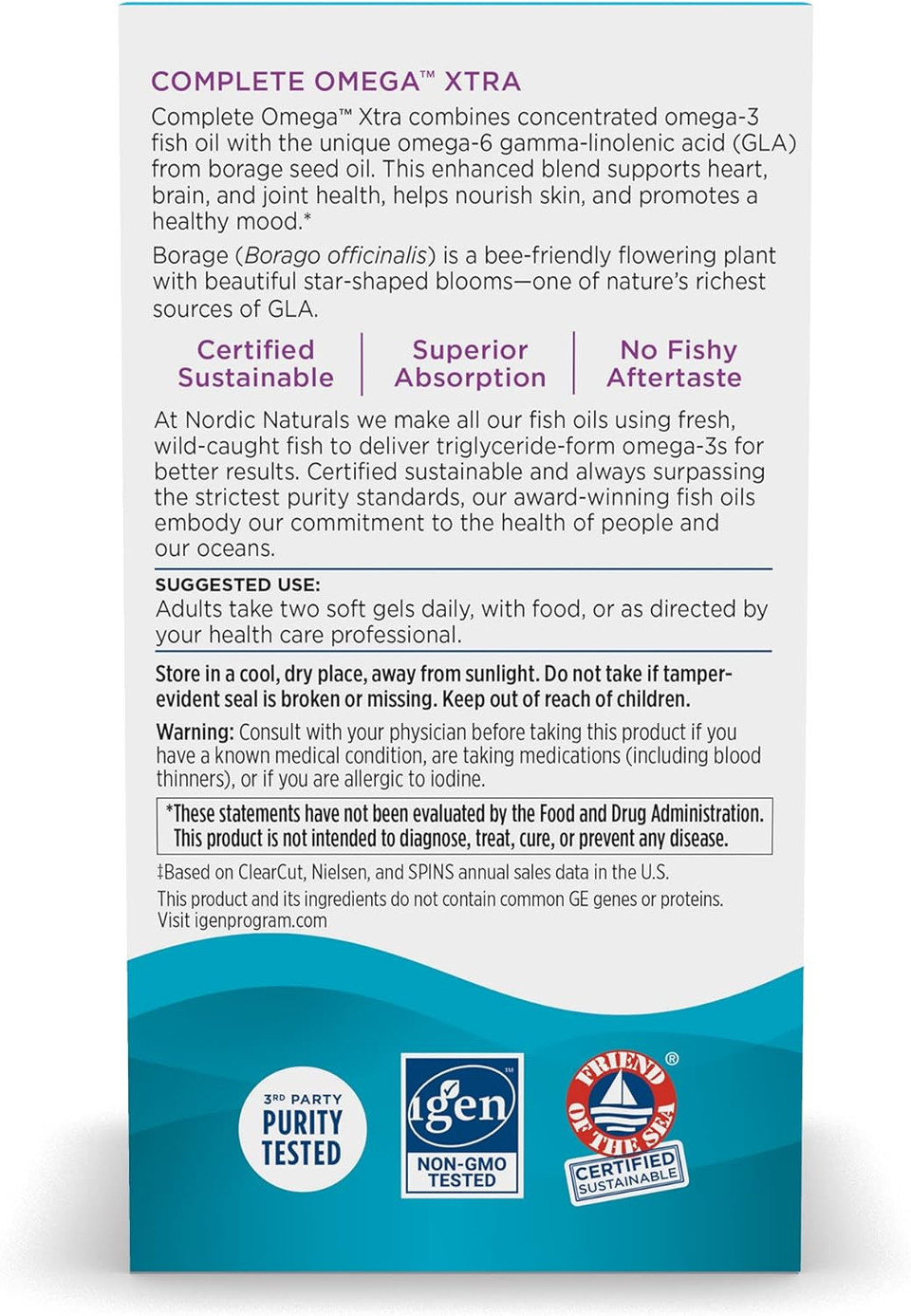 Nordic Naturals Complete Omega Xtra, Lemon - 60 Soft Gels - 1360 Mg Omega-3 + 76 Mg Gla - Healthy Skin, Joints & Cognition - Non-Gmo - 30 Servings