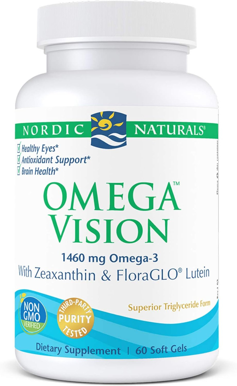 Nordic Naturals Omega Vision, Lemon - 60 Soft Gels - With Zeaxanthin And Floraglo Lutein, For Healthy Eyes And Vision - 30 Servings
