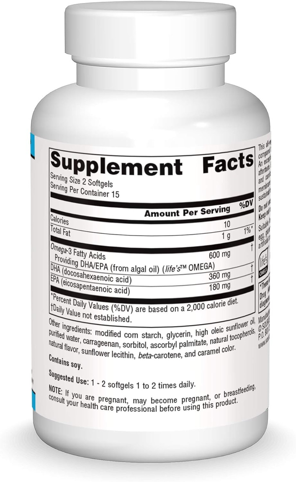 Source Naturals Vegan Omega-3S, Non-Fish Epa-Dha, For Heart And Brain Health Support* 300 Mg - 30 Softfgels30 Count (Pack Of 1)