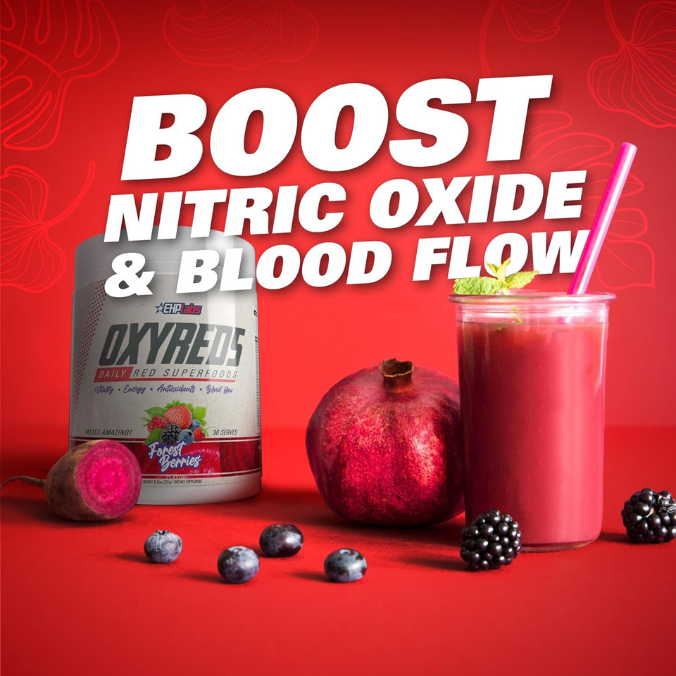 Ehplabs Oxyreds Superfood Beets Powder - Nitric Oxide Supplement, Organic Beet Root Powder, Immune Support Supplement & Prebiotics For Digestive Health, Beet Powder - Raspberry Refresh, 30 Servings